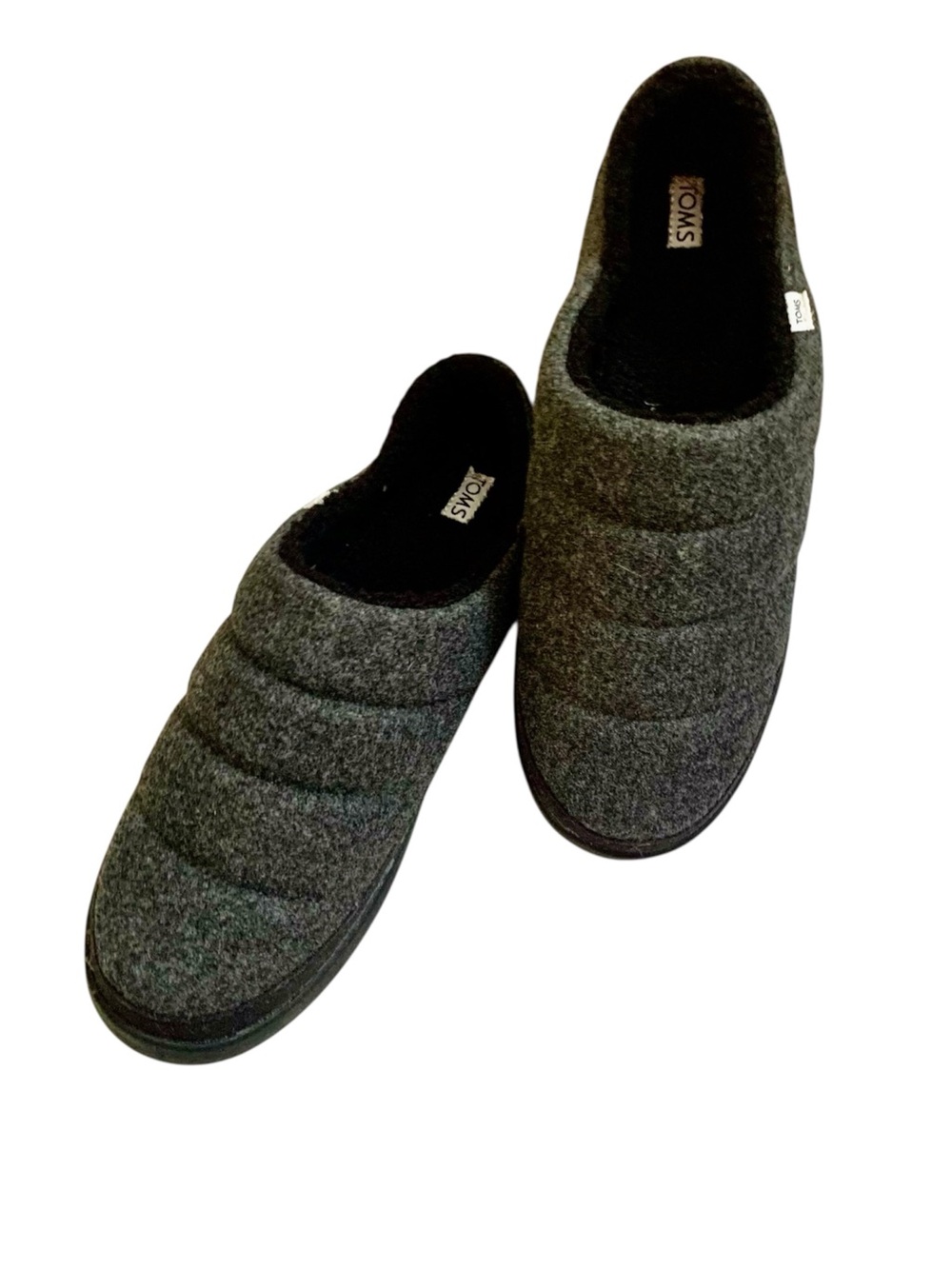 TOMS Charcoal Ezra Quilted Slip-On Collapsible Heel Slippers
